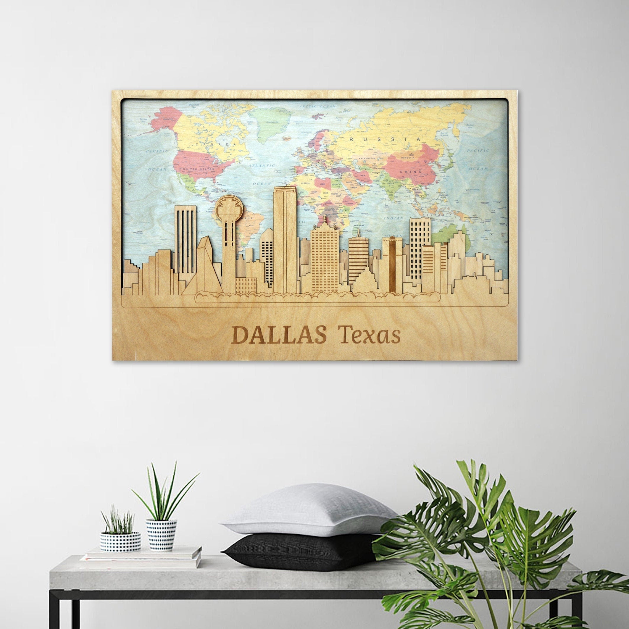 : Vintage Dallas Skyline 214 State Of Texas Retro Gift