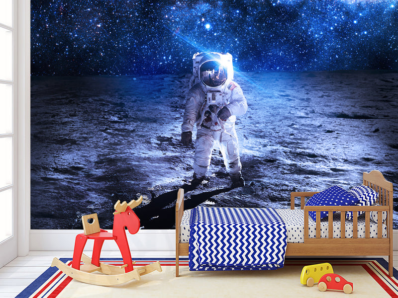 Peel and Stick Photo Wallpaper "Astronaut's flight in space" - Decor Bedroom Wall Art