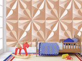Beige Geometric Wallpaper – Full-Wall Self-Adhesive Mural for Living Room or Lounge Area, "Beige Geometric Pattern"