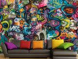 Art Print On The Wall Self-Adhesive Wallpaper "Funk Graffiti", Mural For Bedroom, Living Room, And Creative Design For Teen Room 🎨