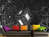 Stylish Design Non-Woven Wallpaper For Office, Hall, Living Room "Cube" 🔲