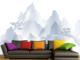 Peel & Stick Mural For Full Wall Minimalist Japanese Mountain Landscape Mural for Home Desing