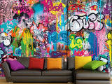 High-Quality Self-Adhesive Wallpaper – Accent Wall for Lounge Area or Creative Studio Mural – "Street Art – Graffiti"