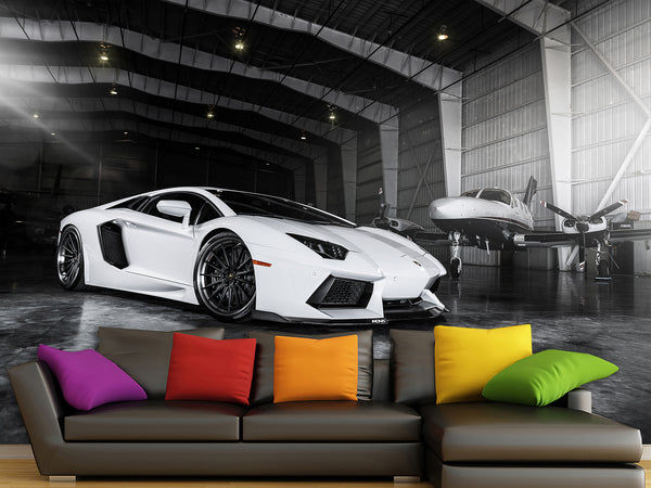 Peel and Stick Mural Lamborghini Wall Mural – Car Decal for Bedroom, Kitchen & Living Room