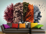 Beautiful Modern Non-Woven Full-Wall Wallpapers For Home, Office "Tree Of Seasons"