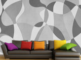 Beige Mural In Calm Tones Wall Print Peel And Stick Wallpaper Art Print "Chaotic Lines" For Bedroom, Living Room, Home Desing 🌀