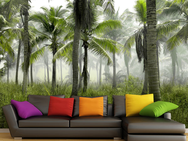 Self-Adhesive Full Wall Wallpaper "Tropical Palms" – For Living Room Or Bedroom