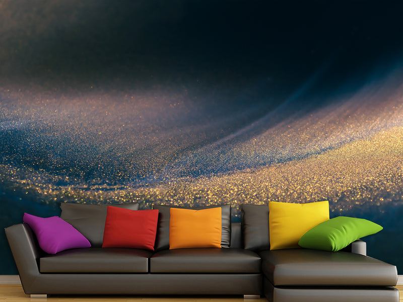 ✨Abstract Style Design for Space Decoration Peel and Stick Mural "Golden Wave" for Kitchen, Hall, Art Space