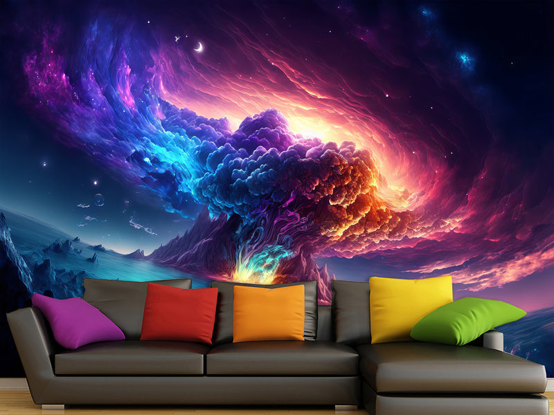 Non-Woven Photo Wallpaper "Big Splash Of The Universe", Art Print For Bedroom, Living Room, Kids' Room 🌌