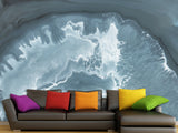 Abstract Composition For Office Peel and Stick Mural 'Abstract Vision Of Waves In Cave' Full-Wall Design Suitable For Living Room, Bedroom 🌊