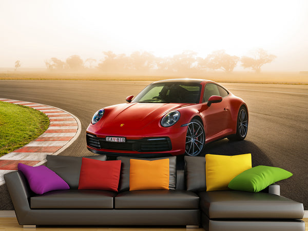 Peel and Stik Wallpaper On The Wall Red Ferrari Car 3D Wall Art For Room & Living Room