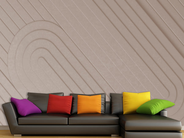 3D Beige Non-Woven Photo Wallpaper Design For Home, Stylish For Office, Bedroom, Living Room Mural “Modern In Pastel”