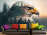 Brutal Design For Hall Or Gym Vinyl Wallpaper Peel and Stick Motivational Wall Print For Bedroom "Free Eagle" 🦅
