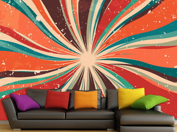Non-Woven Full Wall Photo Wallpaper Art Design For Living Room, Workspace - Abstract Retro Dirty Grunge