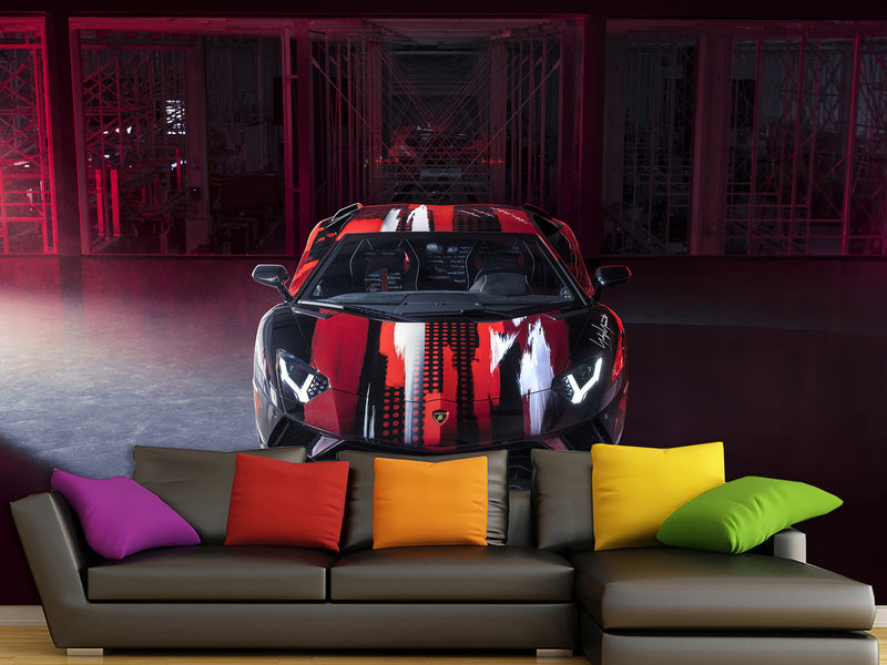 Wall mural 3D self-adhesive in the bedroom, kitchen, hall “LAMBORGHINI”