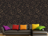 Themed Vinyl Wallpaper Peel and Stick Mural for Coffee Lovers, Perfect for Kitchen, Cafés, Dining Room, Office 'Coffee Art' ☕