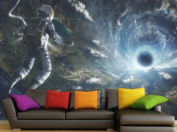 Premium Non-Woven Photo Wallpaper – "Astronaut In Infinite Space" Cosmic Wall Mural