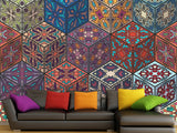 Art Design Geometric Vinyl Wallpaper Peel and Stick Cubes For Office, Workspace