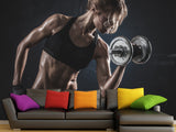 Sports Theme Self-Adhesive Wallpaper With Design For Gym, Photo Wallpaper "Sports And Training"