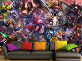 Non-Toxic, Child-Safe Traditional Wall Mural – "Heroes with Magical Powers" Anime Theme for Bedroom or Office