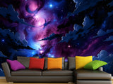 Self-Adhesive Wall Mural Interesting Universe Design For Living Room Bedroom "Cosmic Storm Of Light"✨