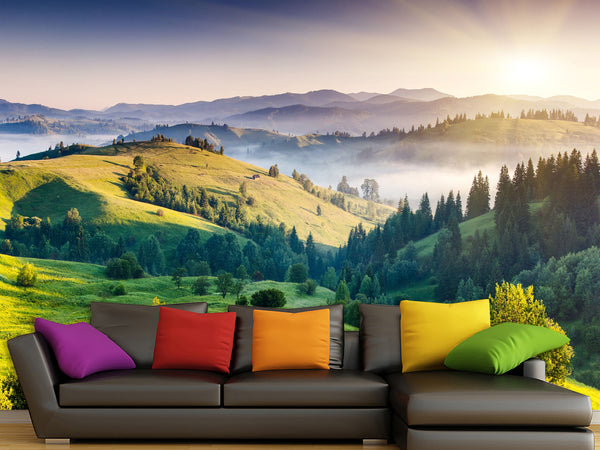 Self-Adhesive Eco Wallpaper For Bedroom, Living Room "Beauty Of The Carpathian Mountains"