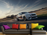 Peel and Stik Mural Full Print Wall Print High-Speed Racing Car Poster for Gym or Game Room Decor