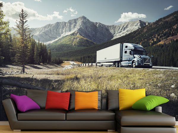 Peel and Stik Wallpaper Volvo On Mountain Road – 3D Wall Art For Bedroom, Kitchen And Living Room