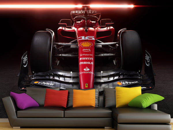 Non-Woven Photo Wallpaper for Gym or Office Red Ferrari Wall Mural