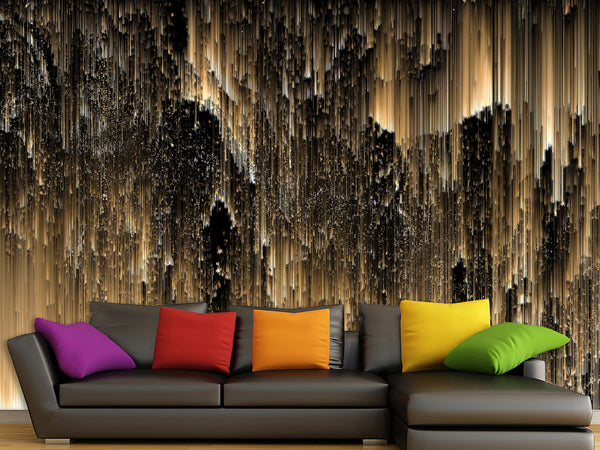Wall mural Peel and Stick vinyl Wallpaper “Golden rain" Wallpaper for For Home decor, Bedroom