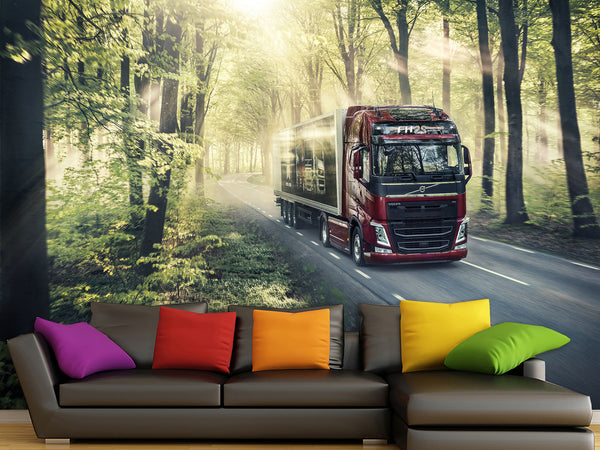 Peel and Stik Forest Road Volvo Car Wall Murals – Home Decor For Bedroom And Living Room