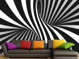 Unique Creative Design Non-Woven Wallpaper for Home Wall "Illusion" – 3D Bedroom Mural Above the Bed 🌀