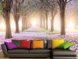 Peel and Stick Made In-House Print For Living Room, Lounge Area "Blooming Trees"