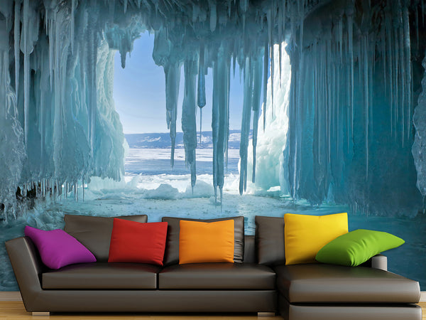 Non-Woven Photo Wallpaper for Home, Bedroom & Kitchen Unique design - Ice Cave Wall Mural