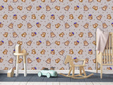 Modern Vinyl Wallpaper Peel an Stick for Decorating a Child's Learning Area — Mural "Educational Owl Print"