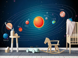 Peel And Stick Full Wall Mural – Solar System Journey Through The Planets For Office, Bedroom, Or Kids’ Room