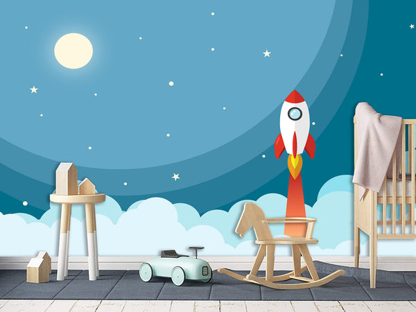Self-Adhesive Wallpaper on the wall for the kid room “Sky and stars”, decor for the kid room