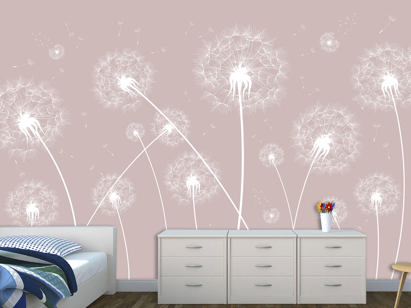 Non-Woven Minimalist Wallpaper With Dandelion Design, Photo Wallpaper For Decorating Bedroom, Living Room 🌿