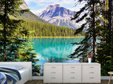 Nature-Inspired Peel and Stick Mural for Living Room or Lounge Area – "Emerald Lake, British Columbia,Yoho National Park"