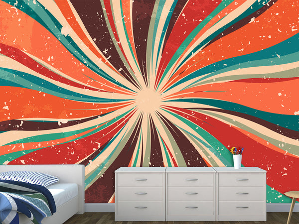 Non-Woven Full Wall Photo Wallpaper Art Design For Living Room, Workspace - Abstract Retro Dirty Grunge