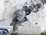 Non-Woven Wall Wallpaper For Office, Art Design For Bedroom, Abstraction Mural "Black And White Haze"
