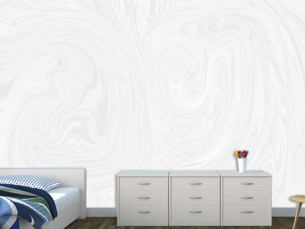 White Non-Woven Wallpaper Art Design for Living Room or Lounge Area – "White Abstraction – Modern Minimalism"