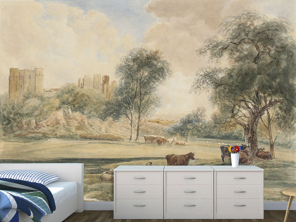 Non-Wowen Wallpaper Peter De Wint OWS - Kenilworth Castle Warwickshire Photo Wallpaper For Living Room, Study, Or Home Office