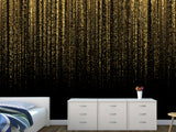 Peel and Stick Vinyl Wallpaper for Living Room or Hallway Golden Rainfall Art Full Wall Mural