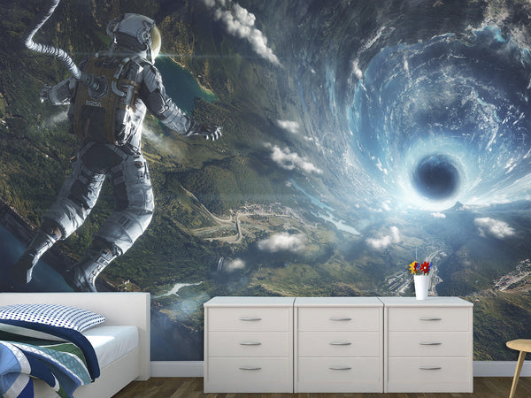 Premium Non-Woven Photo Wallpaper – "Astronaut In Infinite Space" Cosmic Wall Mural