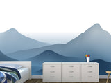 Natural Print Peel and Stick Wall Mural for Home, Beautiful for Bedroom and Kitchen, Self-Adhesive Wallpaper 'Mountain Silhouettes'