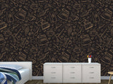 Themed Vinyl Wallpaper Peel and Stick Mural for Coffee Lovers, Perfect for Kitchen, Cafés, Dining Room, Office 'Coffee Art' ☕