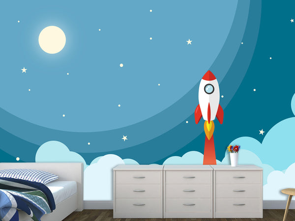 Self-Adhesive Wallpaper on the wall for the kid room “Sky and stars”, decor for the kid room