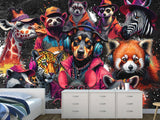 Non-Woven Wall Murals Print For Home "Cool Beasts", Decor For Bedroom, Living Room, Office
