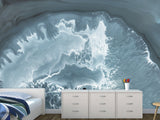 Abstract Composition For Office Peel and Stick Mural 'Abstract Vision Of Waves In Cave' Full-Wall Design Suitable For Living Room, Bedroom 🌊